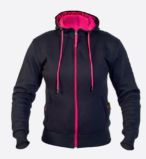 Kevlar hoody Twice svart/rosa