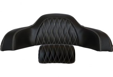 Indian Quiltat Ryggstöd i skinn till toppbox i svart