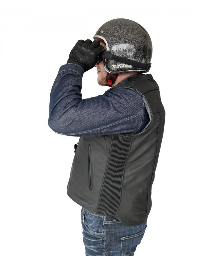 Airbag väst MC skinn Helite