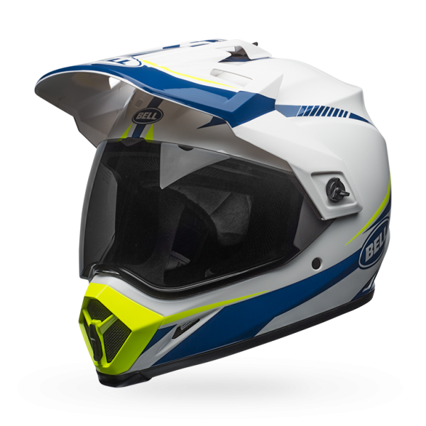 Bell-mx-9 adventure hjälm vit blå gul