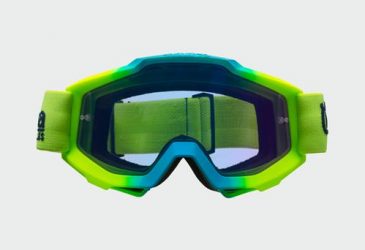 Husqvarna Accuri mc glasögon blå gula framifrån