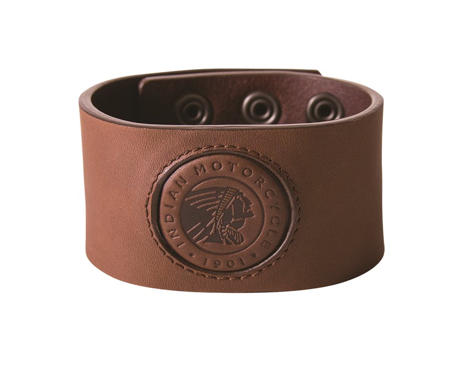Indian motorcycle läderarmband med logga