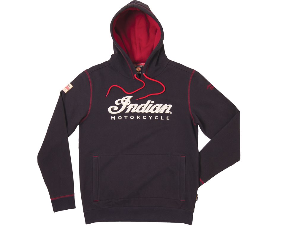 indian hoodie svart röd