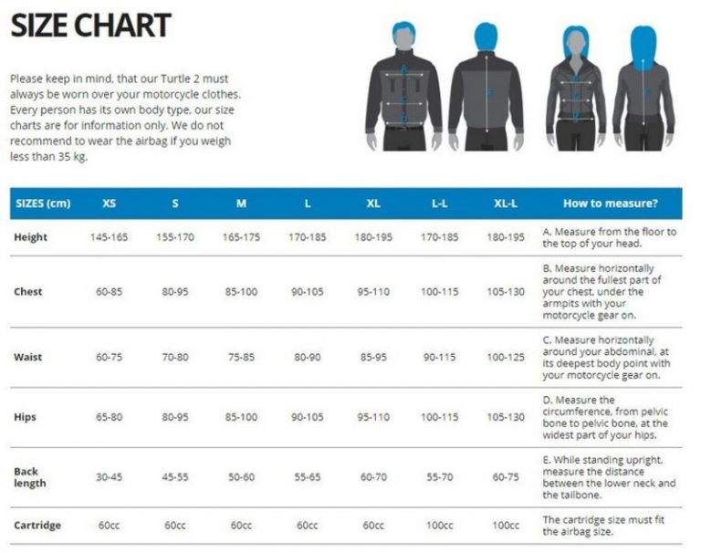 Airbagväst Helite Turtle 2 Gul Storleksguid