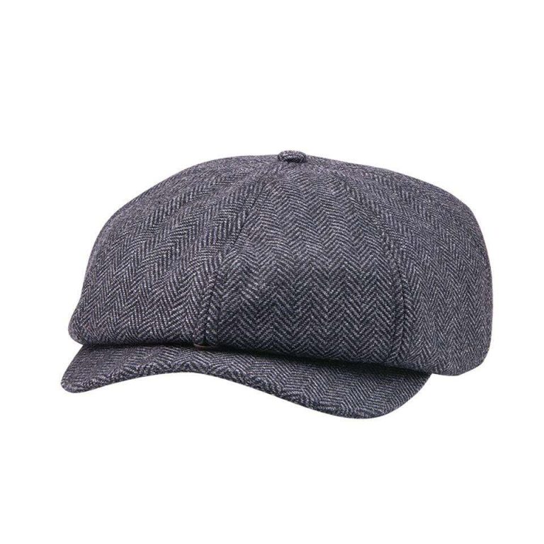 Indian Herringbone Baker boy Cap Grå