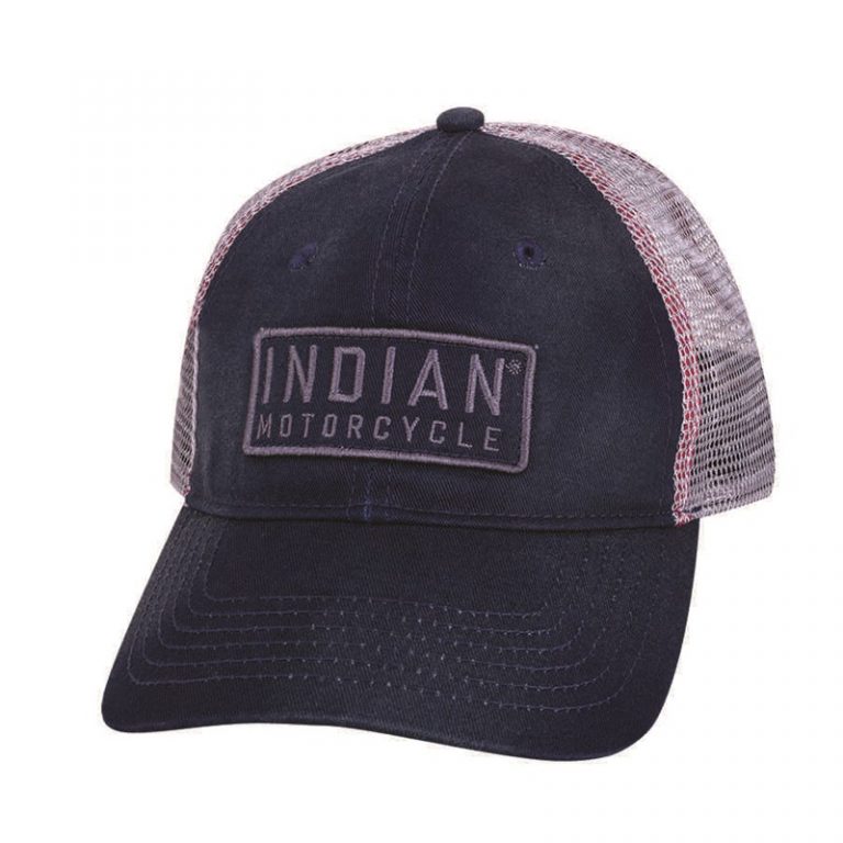 Indian block patch trucker hat