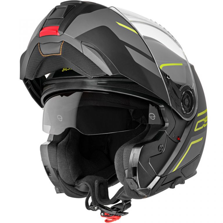 schuberth c5 master gul tyst mc-hjälm öppen