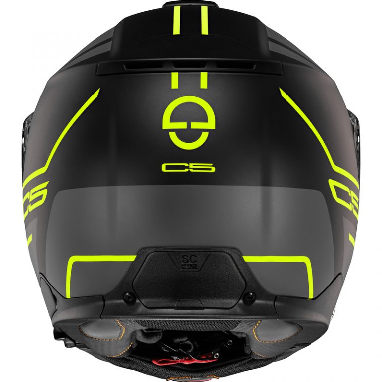 schuberth c5 master gul tyst mc-hjälm bak