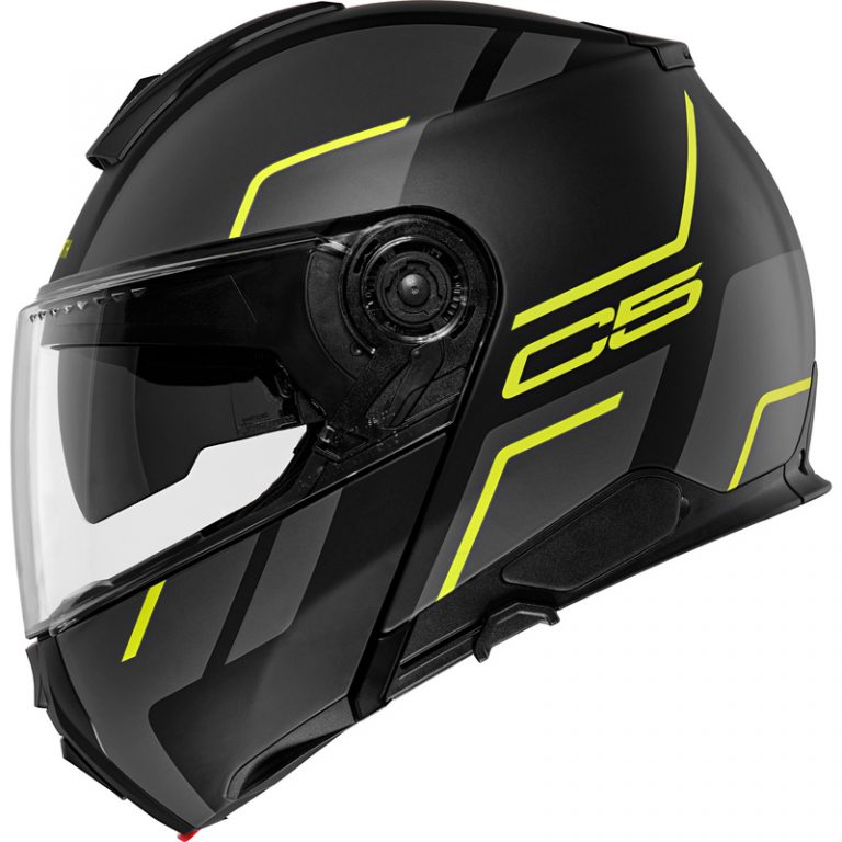 schuberth c5 master gul tyst mc-hjälm sida