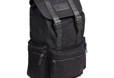 Indian Waxed Canvas Backpack svart