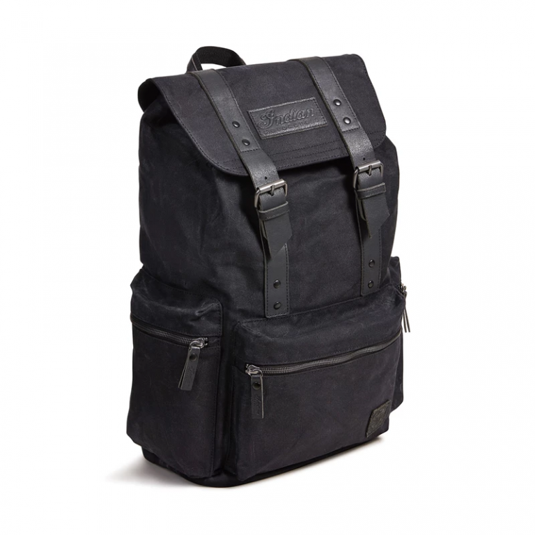 Indian Waxed Canvas Backpack svart