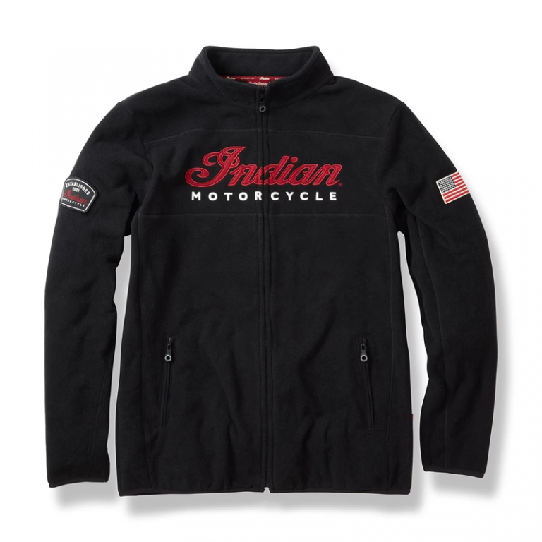 Indian Zip Thru Fleece svart
