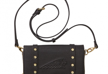 Indian black leather purse