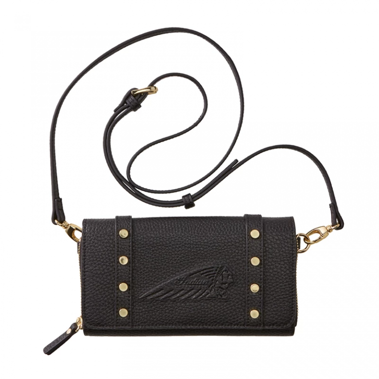 Indian black leather purse