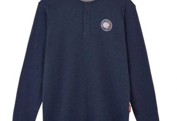 Indian Duofold Henley Long Sleeve T-Shirt, Navy