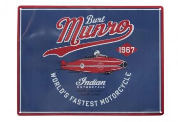 Indian Streamliner Metal Sign, Blue