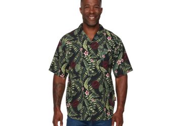 Men's Tropical Print Shirt, Green