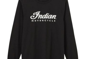 Indian Essential Script Logo Long Sleeve T-Shirt, Black