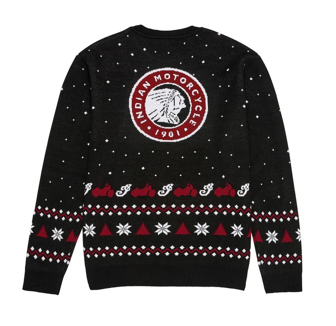 Unisex Script Holiday Sweater, Black rygg