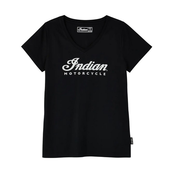 Women's Essential Script Logo T-Shirt, Black fram