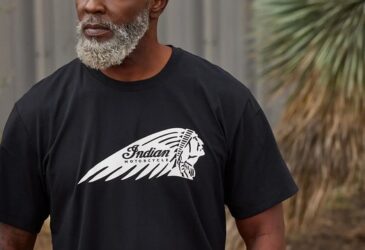 Indian Men's Essential Headdress Logo T-shirt, Black